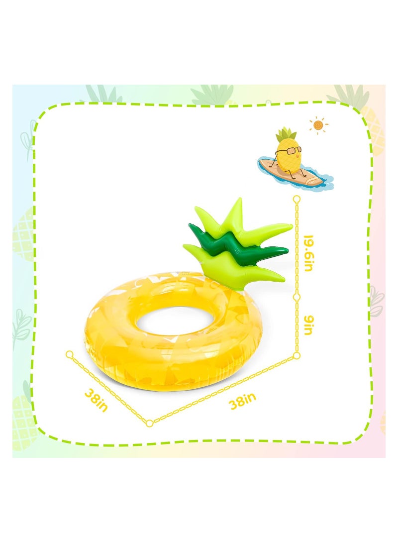 Pineapple Inflatable Float Giant Inflatable Pool Float Tube Pool Swim Ring Inflatable Pool Lounger Water Fun Giant Blow Up Summer Beach Swimming Raft Adults