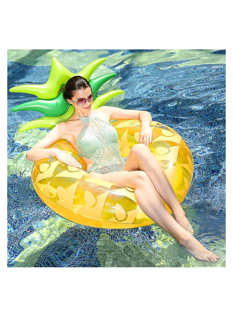 Pineapple Inflatable Float Giant Inflatable Pool Float Tube Pool Swim Ring Inflatable Pool Lounger Water Fun Giant Blow Up Summer Beach Swimming Raft Adults