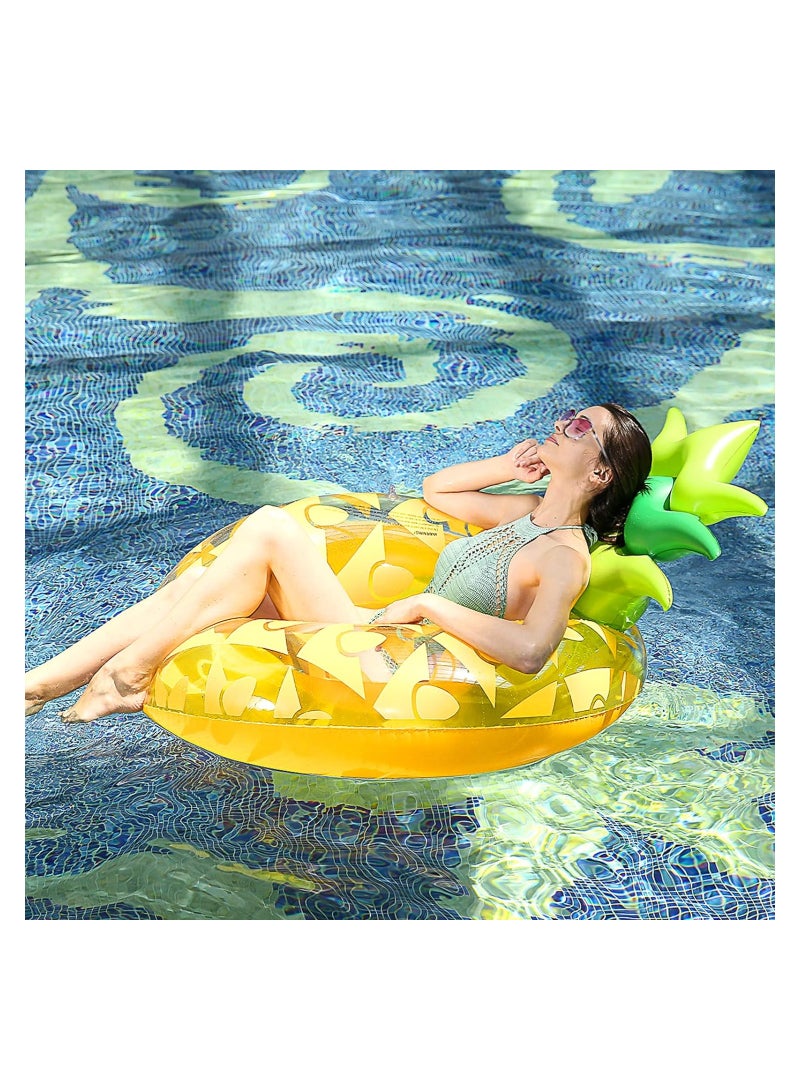 Pineapple Inflatable Float Giant Inflatable Pool Float Tube Pool Swim Ring Inflatable Pool Lounger Water Fun Giant Blow Up Summer Beach Swimming Raft Adults