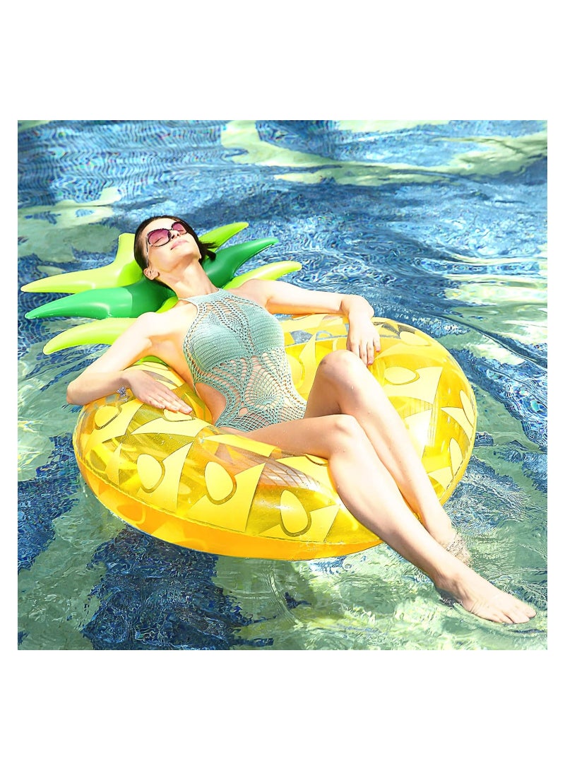 Pineapple Inflatable Float Giant Inflatable Pool Float Tube Pool Swim Ring Inflatable Pool Lounger Water Fun Giant Blow Up Summer Beach Swimming Raft Adults