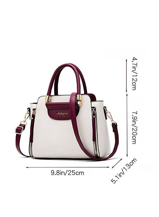 Women's Versatile Contrast Color Crossbody Bag, Ladies Large Capacity Shoulder Bag Handbag Tote Bags Clutch Bag, Fashion Daily Commuting Sling Bag Side Bag for Girls College Students