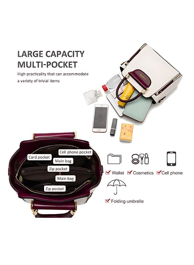 Women's Versatile Contrast Color Crossbody Bag, Ladies Large Capacity Shoulder Bag Handbag Tote Bags Clutch Bag, Fashion Daily Commuting Sling Bag Side Bag for Girls College Students