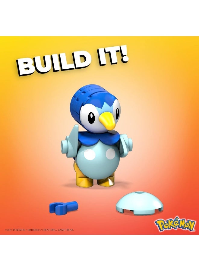 MEGA Pokemon Piplup Building Set with 18 Bricks and Special Pieces, Toy Gift Set for Ages 6 and up