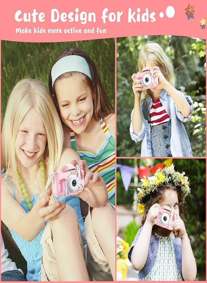 1080P HD Children's Camera 32GB Card 40MP Children's Digital Camera 3-12 Years Old Boy Birthday Gift (Pink)