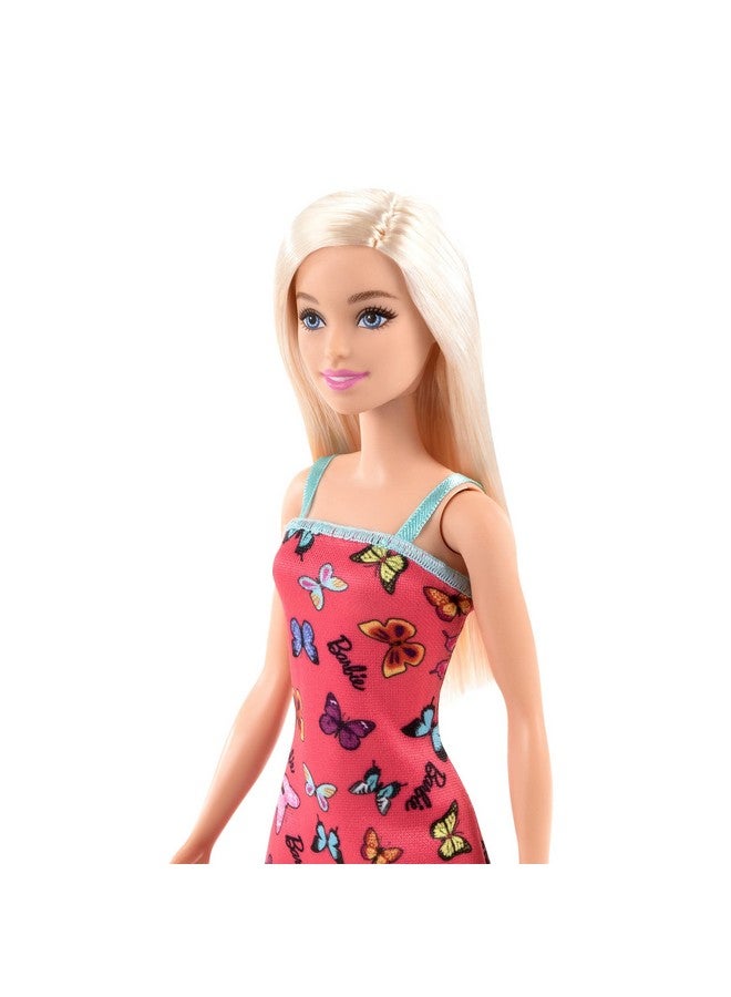 Doll (11.5 Inches) With Colorful Butterfly Logo Print Red Dress & Strappy Heels, Great Gift For Ages 3 Years Old & Up