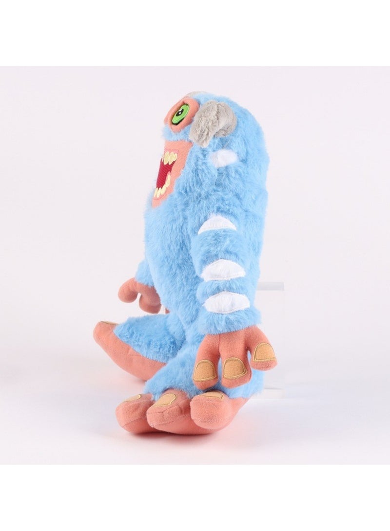 28 CM Monsters Plush Toy Soft Stuffed Doll For Girls And Boys All Ages Gift （Blue）