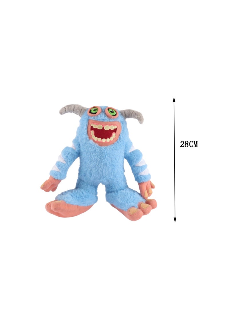 28 CM Monsters Plush Toy Soft Stuffed Doll For Girls And Boys All Ages Gift （Blue）