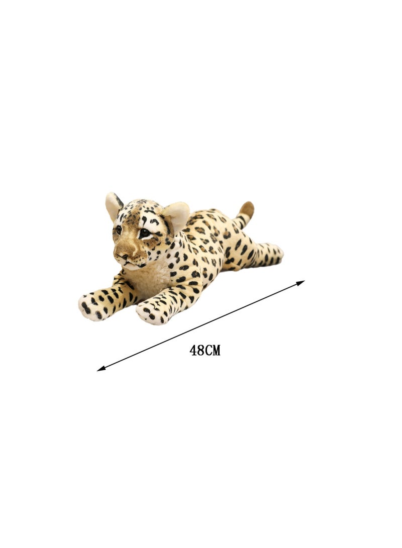 48 CM Simulation Leopard Plush Toy Soft Stuffed Animal Doll For Girls And Boys All Ages Gift