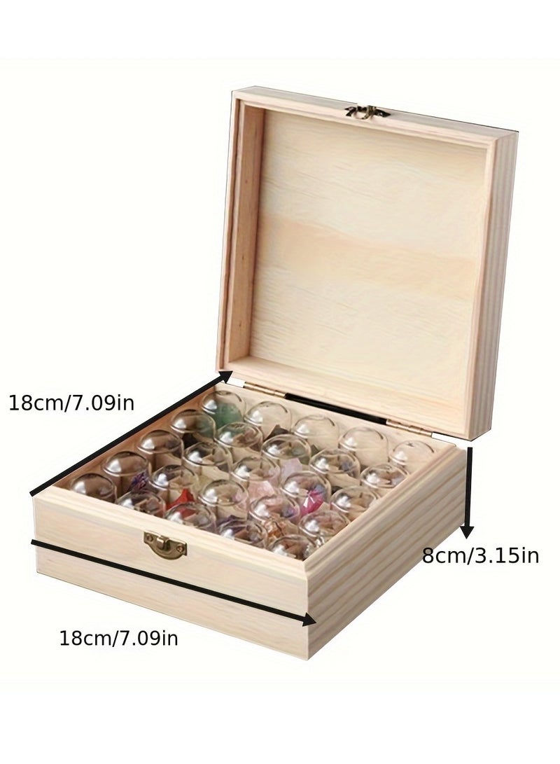 25 Pcs Mineral Specimen Mineral Specimen Rock Specimen Natural Stone Collection Set Glass Cover Ore Dust Proof Figurine Ornament Display Specimen Box Table Collection Bismuth Crystal Geological Science Decor Accessory Graduation Memorial Birthday Keepsake