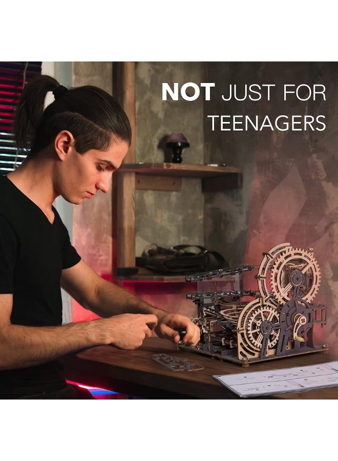 Marble Run to Build, 294-Piece Wooden Marble Maze STEM Toy Building Sets for Teens & Adults Unique Hobbies Kit/Gift