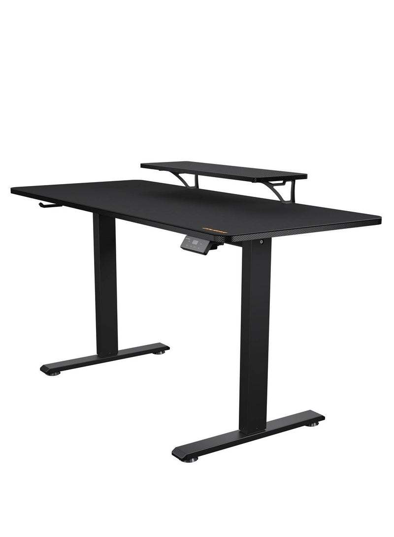 E-STAR 140 Gaming Desk, Full Desk Mouse Pad, Removable Monitor Stand, Shields for Transmission Shaft & Motor, Cable Tray for Easy Management, Headset Hook, Black | 3MSTA3WB.0001