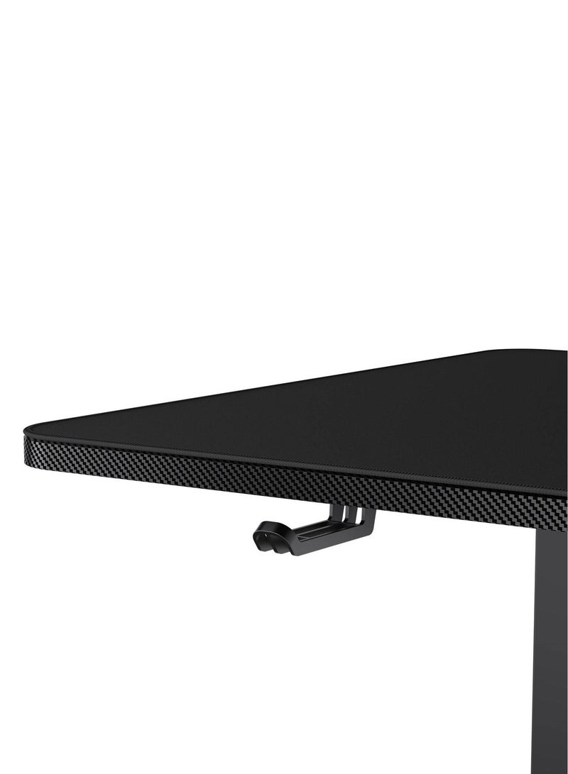 E-STAR 140 Gaming Desk, Full Desk Mouse Pad, Removable Monitor Stand, Shields for Transmission Shaft & Motor, Cable Tray for Easy Management, Headset Hook, Black | 3MSTA3WB.0001