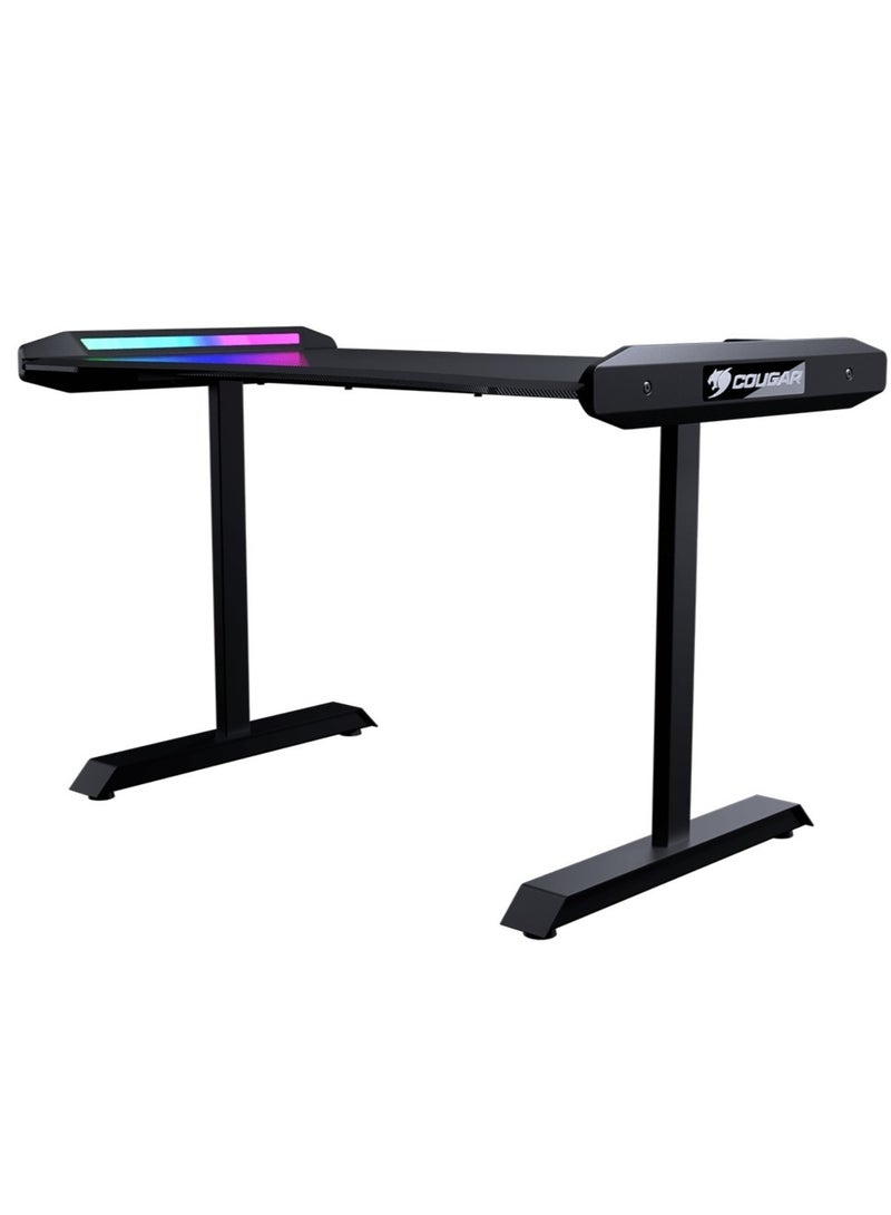 Cougar Mars 120 Gaming Desk, USB 3.0 (1), USB 2.0 (1), 3.5mm Audio Jack (2) RGB Button - Black | 3M1201WB.0001