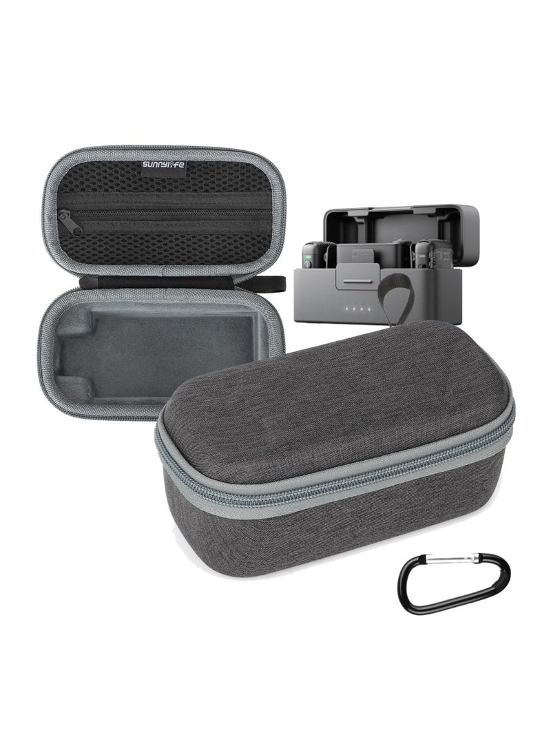 Hard Carrying Case for DJI Mic Wireless Lavalier Microphone Charging Case, Wireless Lavalier Microphone Cover for PC Smartphone Vlogs Cable Phone Adapter Windscreen Accessories