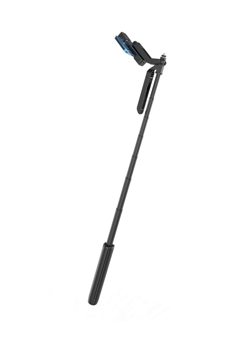 Selfie Stick 185cm Extendable with Dual Detachable Lights, 4 Leg Tripod and Remote Control Black