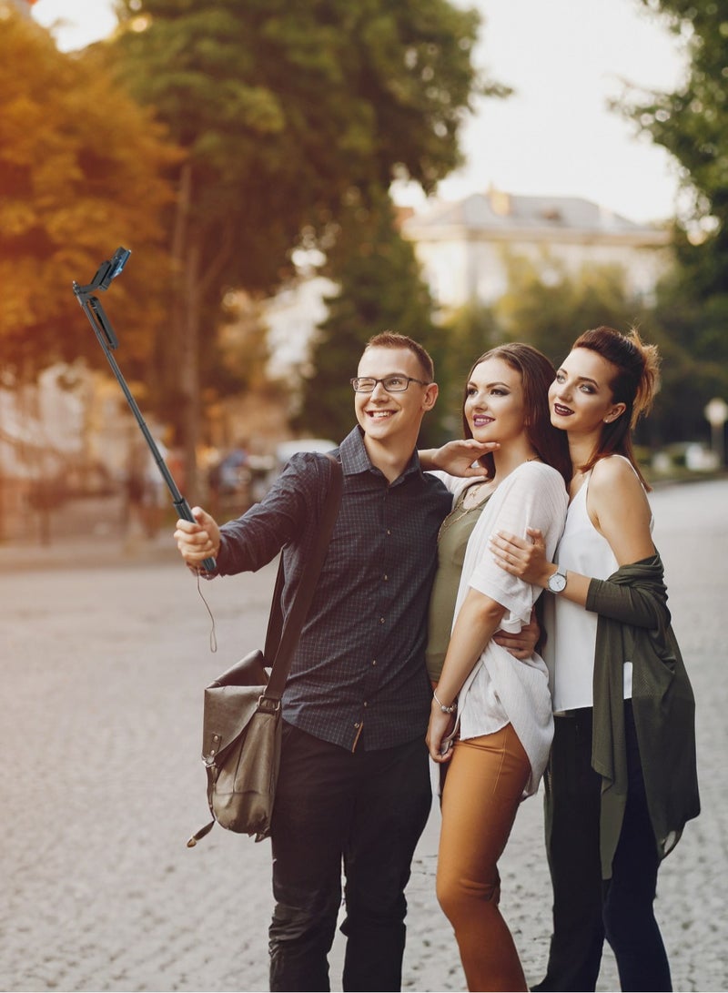 Selfie Stick 185cm Extendable with Dual Detachable Lights, 4 Leg Tripod and Remote Control Black