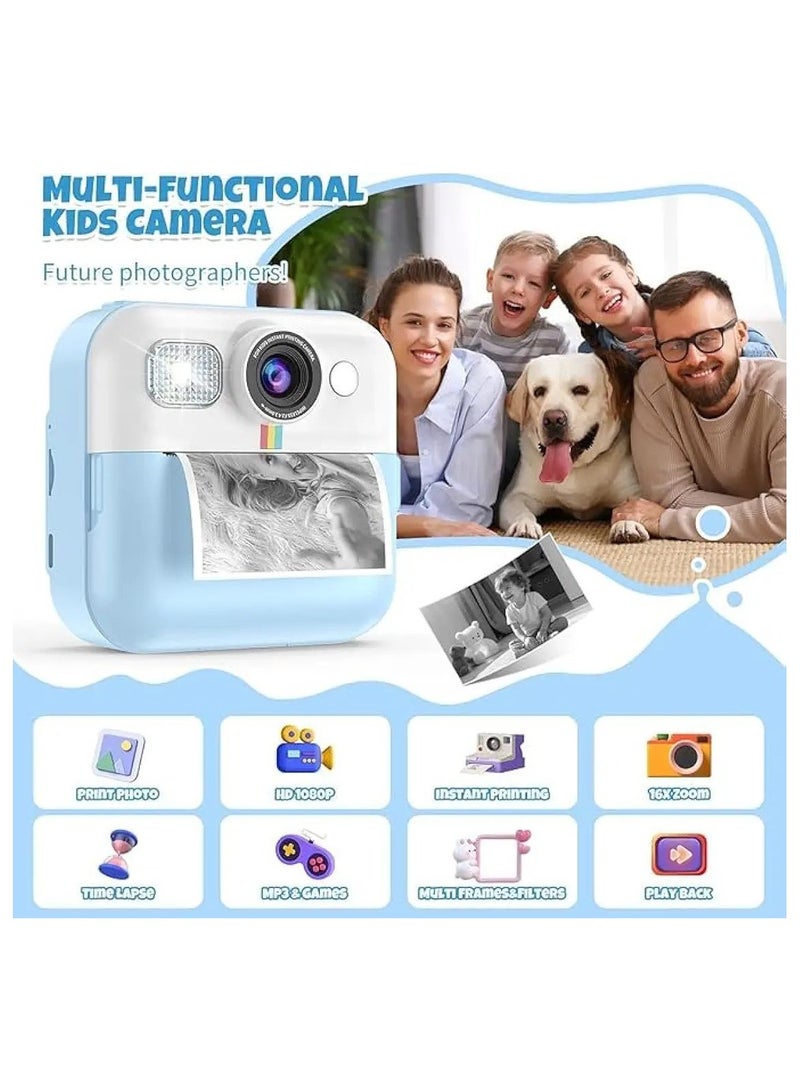 Instant Print Camera: Vibrant Color 1080P Selfie Camera With Photo Paper And Creative Art Pens For Kids – Unleash Imagination And Fun