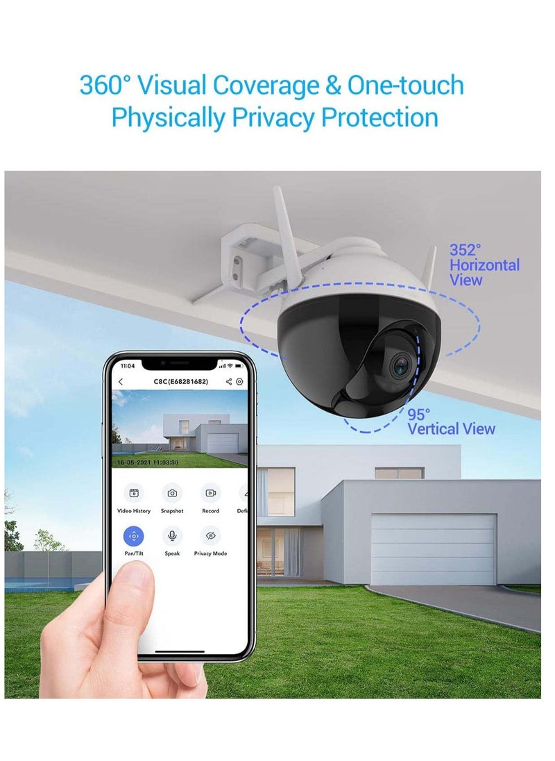 Camera 360 Security Outdoor Outside WiFi Cameras for Home Security Surveillance Camera No Subscription with Motion Detectio Color Night Vision Audio Pick-up Waterproof Alexa Google 256GB