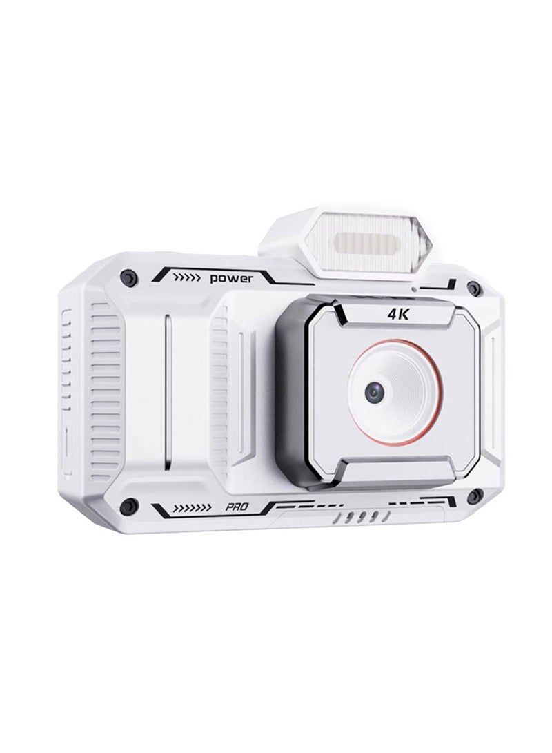 48MP Full HD 1080 Advanced Digital Camera Video Stabilization & 18x Zoom, Porodo - White