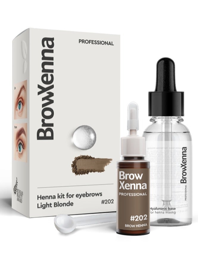 Brow Henna Kit with Hyaluronic Mixing Base Included | #202 Light Blonde