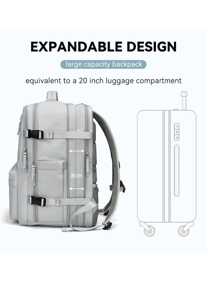 Large Travel Backpack, Carry On Backpack for Men, Airline Flight Approved Waterproof 16 Inch Laptop Backpack with Shoe Compartment Casual Daypack Backpacks