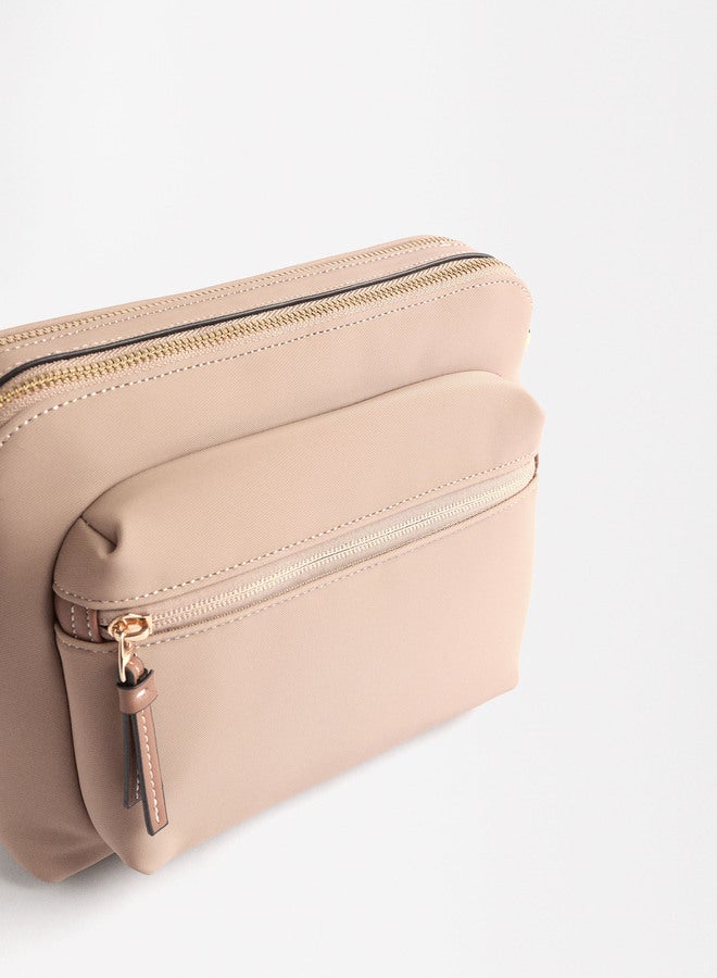 Nylon-Effect Crossbody Bag