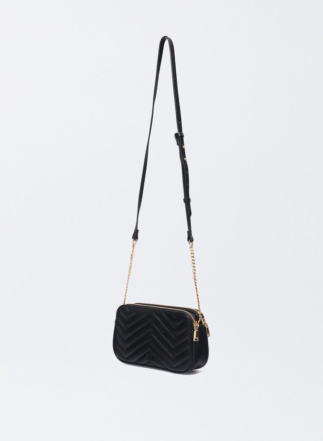 Quilted Crossbody Bag With Chain