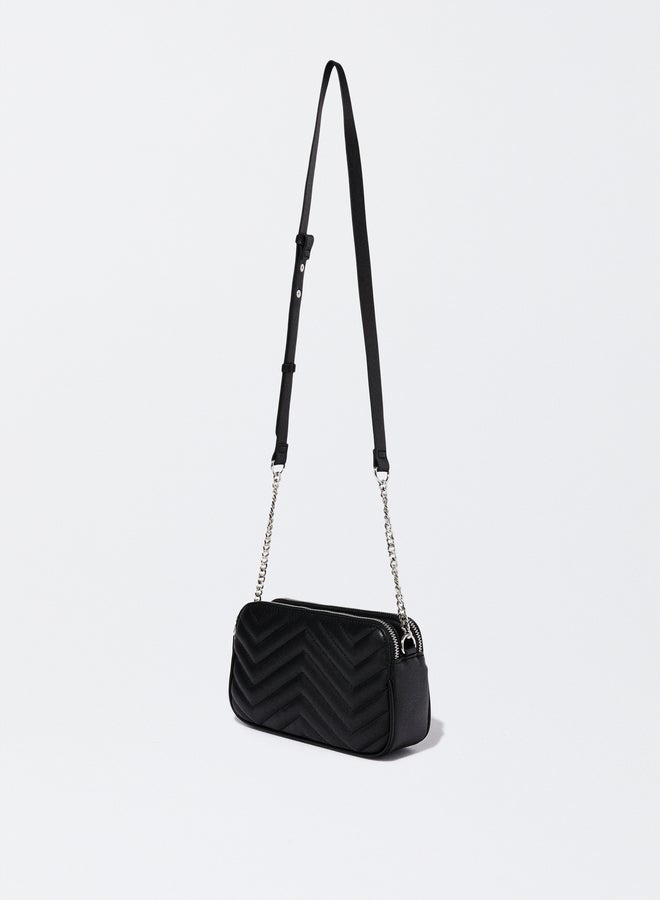 Quilted Crossbody Bag With Chain