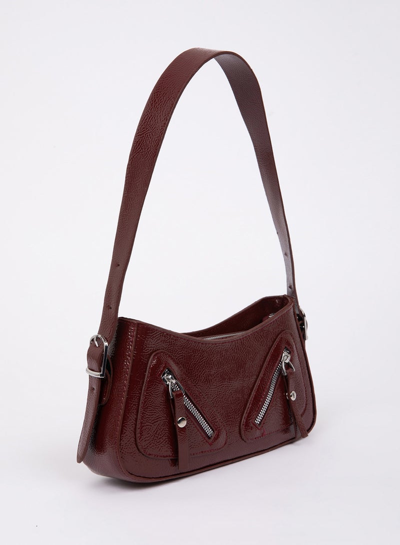 Zipper Detail Shoulder Bag