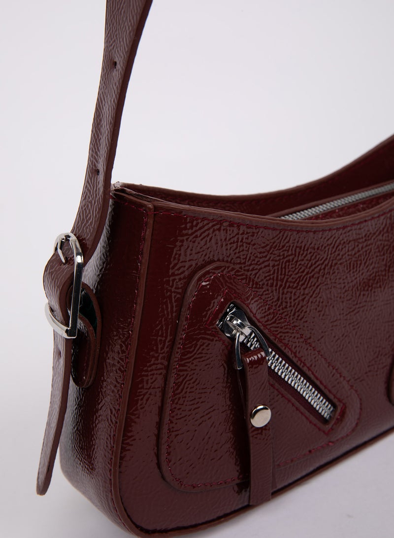 Zipper Detail Shoulder Bag