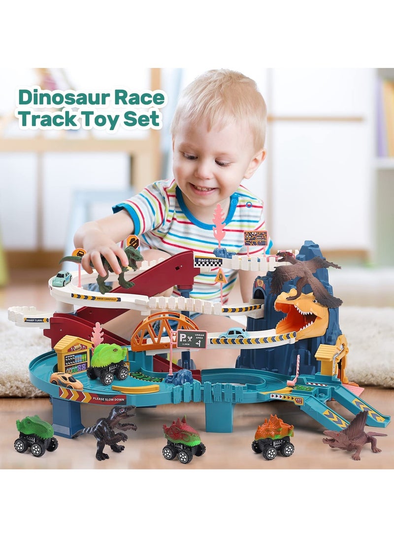 Dinosaur Coil Road Track Car, Paradise Car Adventure, Car Park, Kids Toys