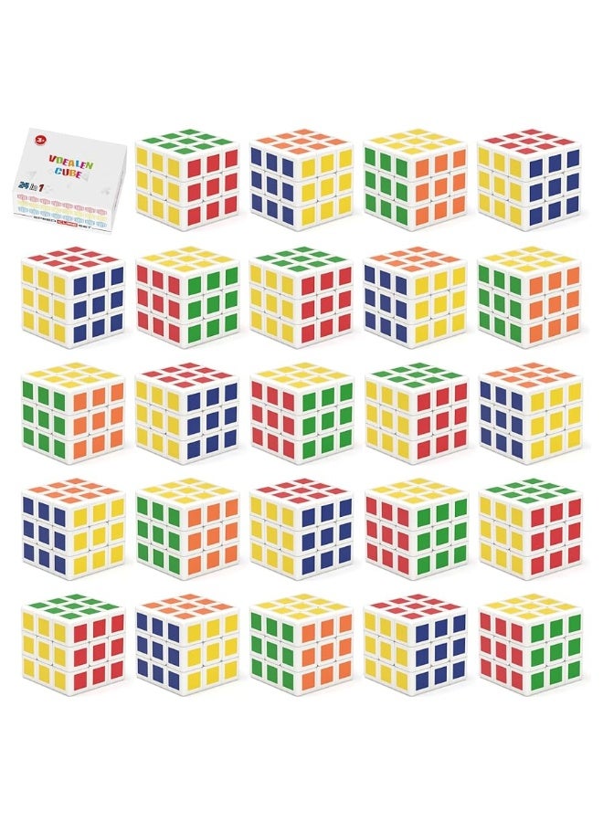 Vdealen 24 Pack Mini Cube Puzzle Party Favors for Kids, 3x3x3 Magic Cube School Rewards & Classroom Prize for Students, Birthday Party Favors Easter Valentines Day Stocking Stuffers Gifts for Kids