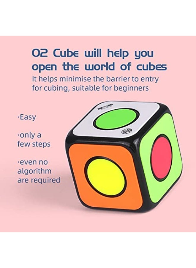 Cuberspeed QY Toys 1x1x1 Speed Cube 02 Black 1x1 Magic Cube Puzzle QY Toys O2 Cube Fidget Spinner