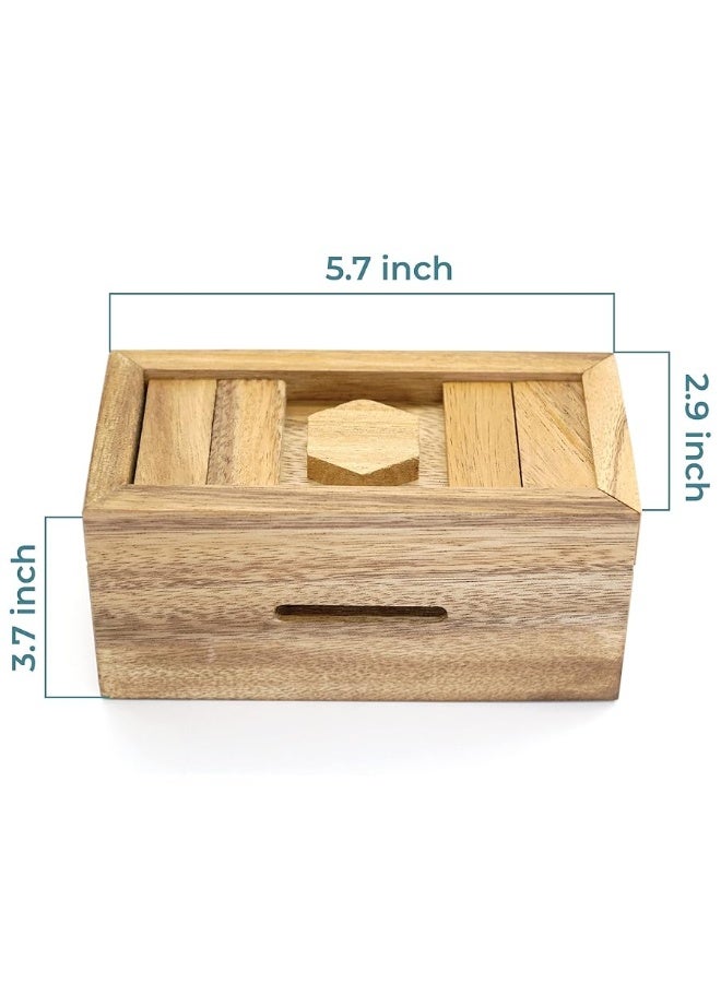 BSIRI Canopic Chest- Challenging Brain Teaser Wooden Box Mind Puzzles and Use as Money Box, Stash Box, Jewelry Box, 3D Puzzle Lock Box, Gift Card, Money Puzzle Box for Cash Gift