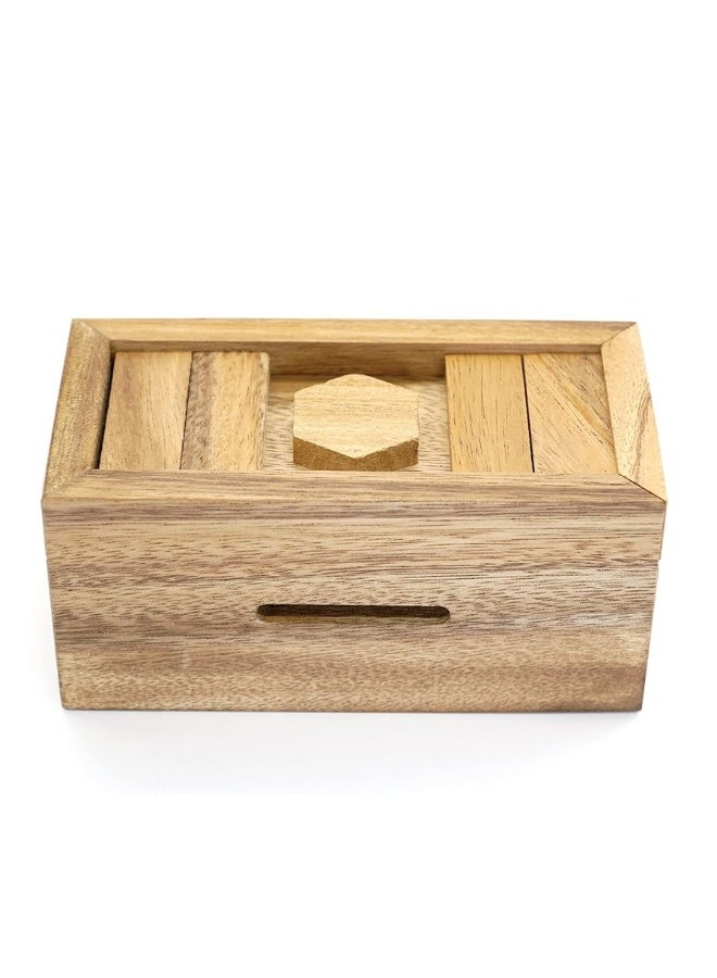 BSIRI Canopic Chest- Challenging Brain Teaser Wooden Box Mind Puzzles and Use as Money Box, Stash Box, Jewelry Box, 3D Puzzle Lock Box, Gift Card, Money Puzzle Box for Cash Gift