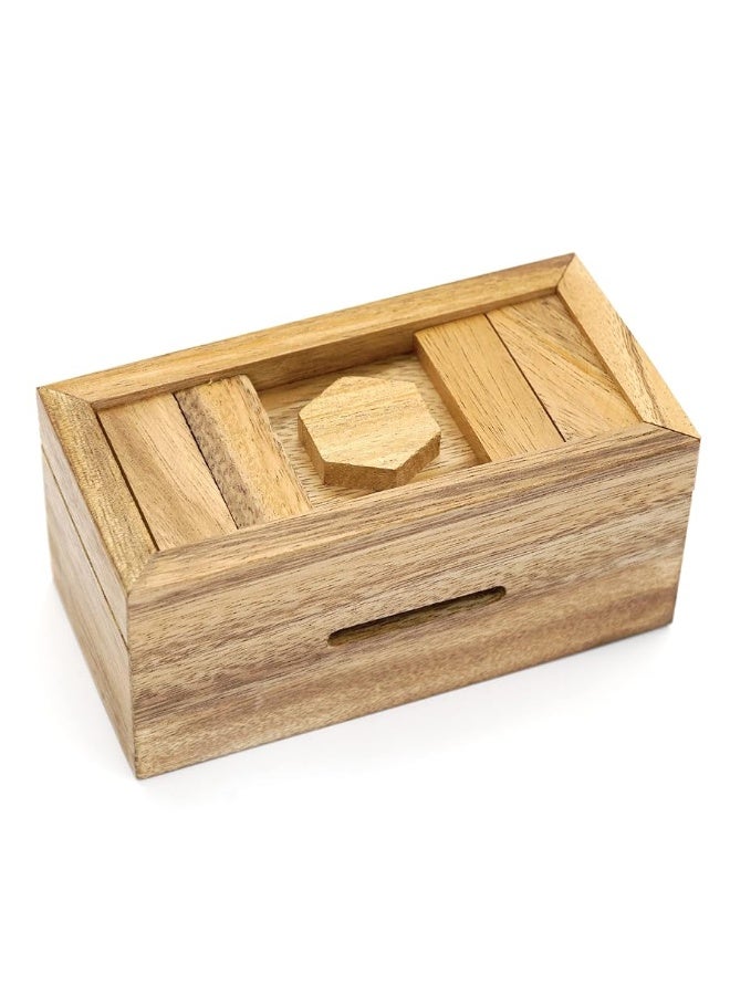 BSIRI Canopic Chest- Challenging Brain Teaser Wooden Box Mind Puzzles and Use as Money Box, Stash Box, Jewelry Box, 3D Puzzle Lock Box, Gift Card, Money Puzzle Box for Cash Gift