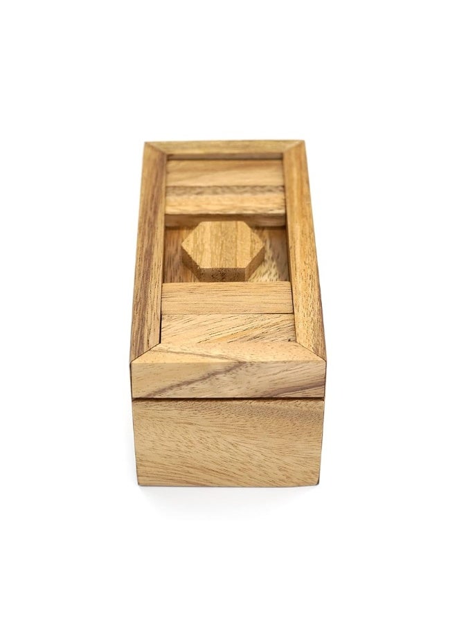 BSIRI Canopic Chest- Challenging Brain Teaser Wooden Box Mind Puzzles and Use as Money Box, Stash Box, Jewelry Box, 3D Puzzle Lock Box, Gift Card, Money Puzzle Box for Cash Gift