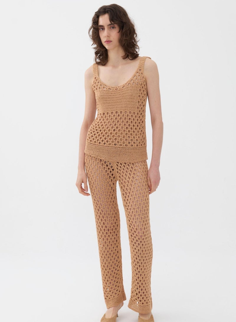 Fishnet Knit Trousers