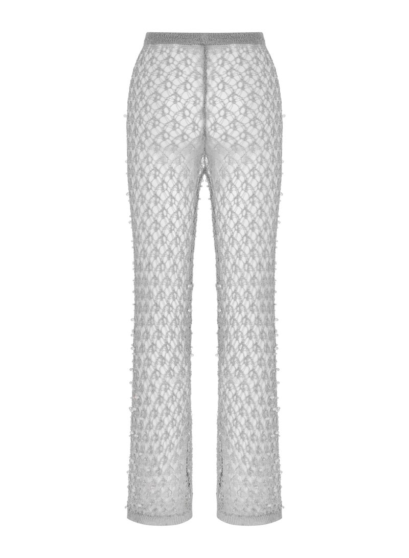 Glitter Thread Fishnet Trousers