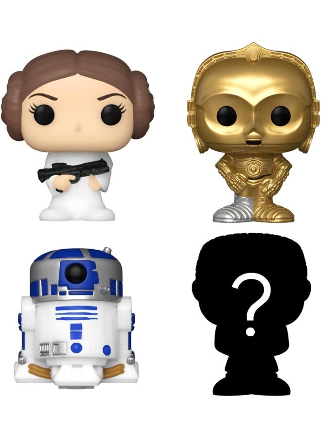 Funko Bitty Pop! Star Wars - Princess Leia, R2-D2, C-3PO and A Surprise Mystery Mini Figure - 0.9 Inch (2.2 Cm) Collectable - Stackable Display Shelf Included - Gift Idea - Party Bags Stocking