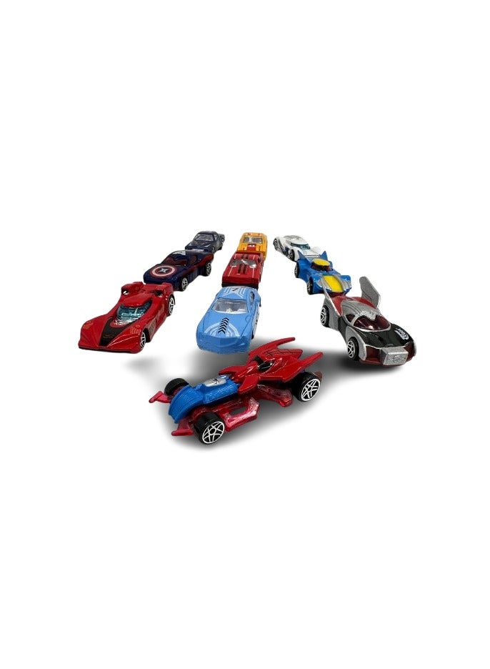 Superhero Toy Car Set – 10 Car Pack Super Hero Theme in 1 pakage Inspired by Avengers Collection, Captain Marvel Alloy Cars, Perfect Play Vehicles for Kids, Birthday Party Gifts & Home Deco