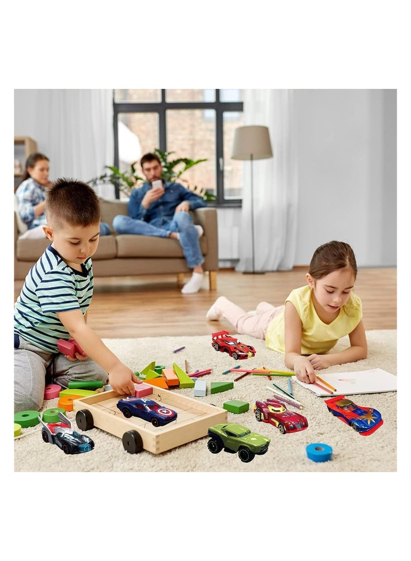 Superhero Toy Car Set – 10 Car Pack Super Hero Theme in 1 pakage Inspired by Avengers Collection, Captain Marvel Alloy Cars, Perfect Play Vehicles for Kids, Birthday Party Gifts & Home Deco