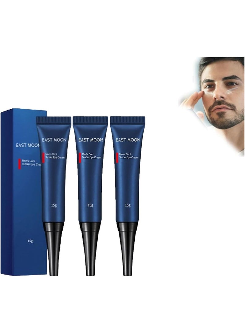 East Moon Men's Cool Tender Eye Cream, Openeyes Awaken Peptide Lifting Eye Gel, East Moon Men's Anti-Ageing Eye Cream Remove Eye Bags, Wrinkles, Dark Circles, Puffiness (3 Pieces)