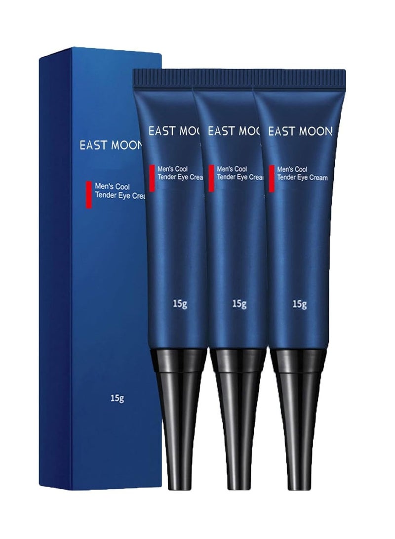 East Moon Men's Cool Tender Eye Cream, Openeyes Awaken Peptide Lifting Eye Gel, East Moon Men's Anti-Ageing Eye Cream Remove Eye Bags, Wrinkles, Dark Circles, Puffiness (3 Pieces)