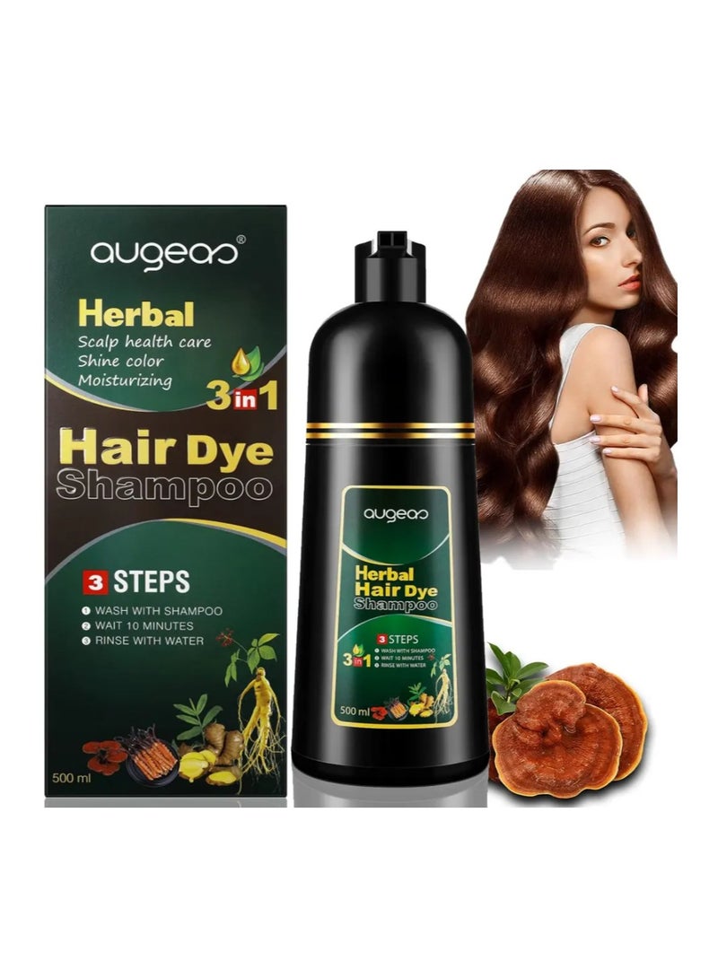 500ML Permanent Hair Dye Instant Fast Hair Dye Color Shampoos Natural Herbal Dye Black