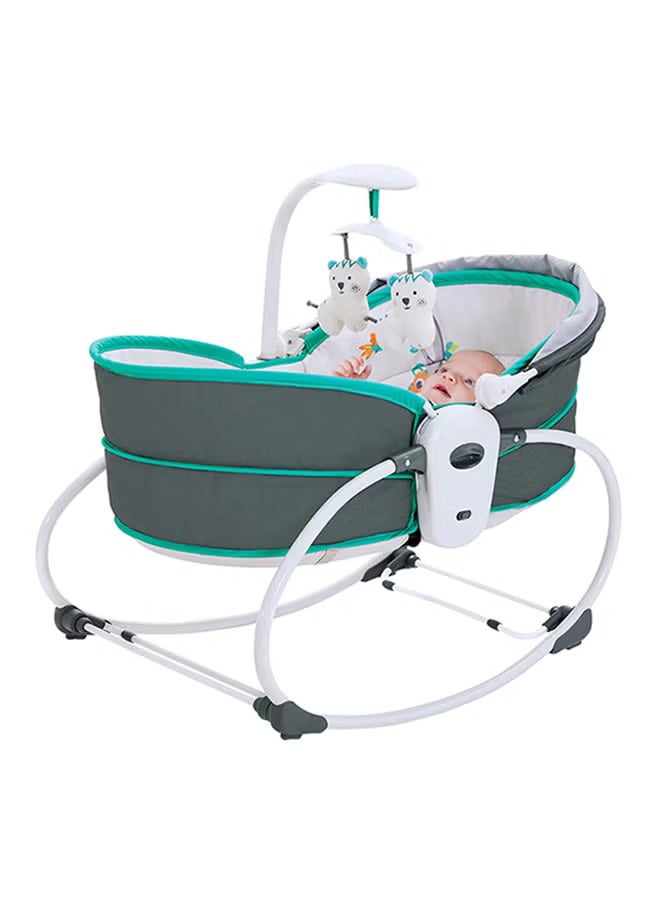 Baby Rocker And Bassinet Cradle 5 in 1 with Soothing Vibration, Mobile Toys, Breathable Mesh Sides, Portable Design for Newborn Comfort, Ideal for Naps and Restful Nights