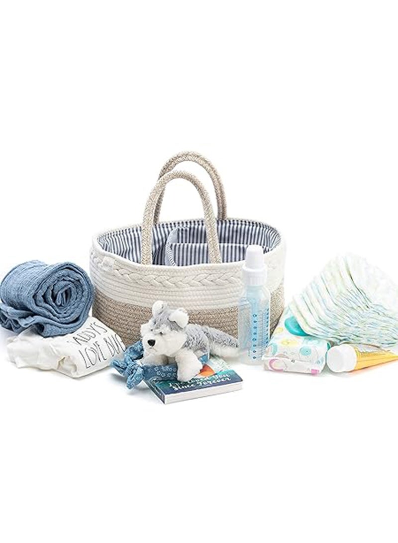 Cotton Rope Diaper Caddy - Ivory