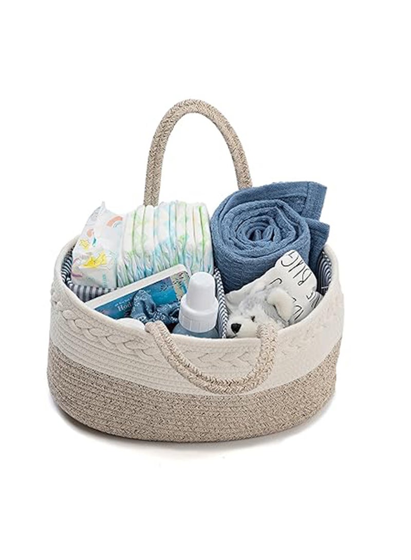 Cotton Rope Diaper Caddy - Ivory