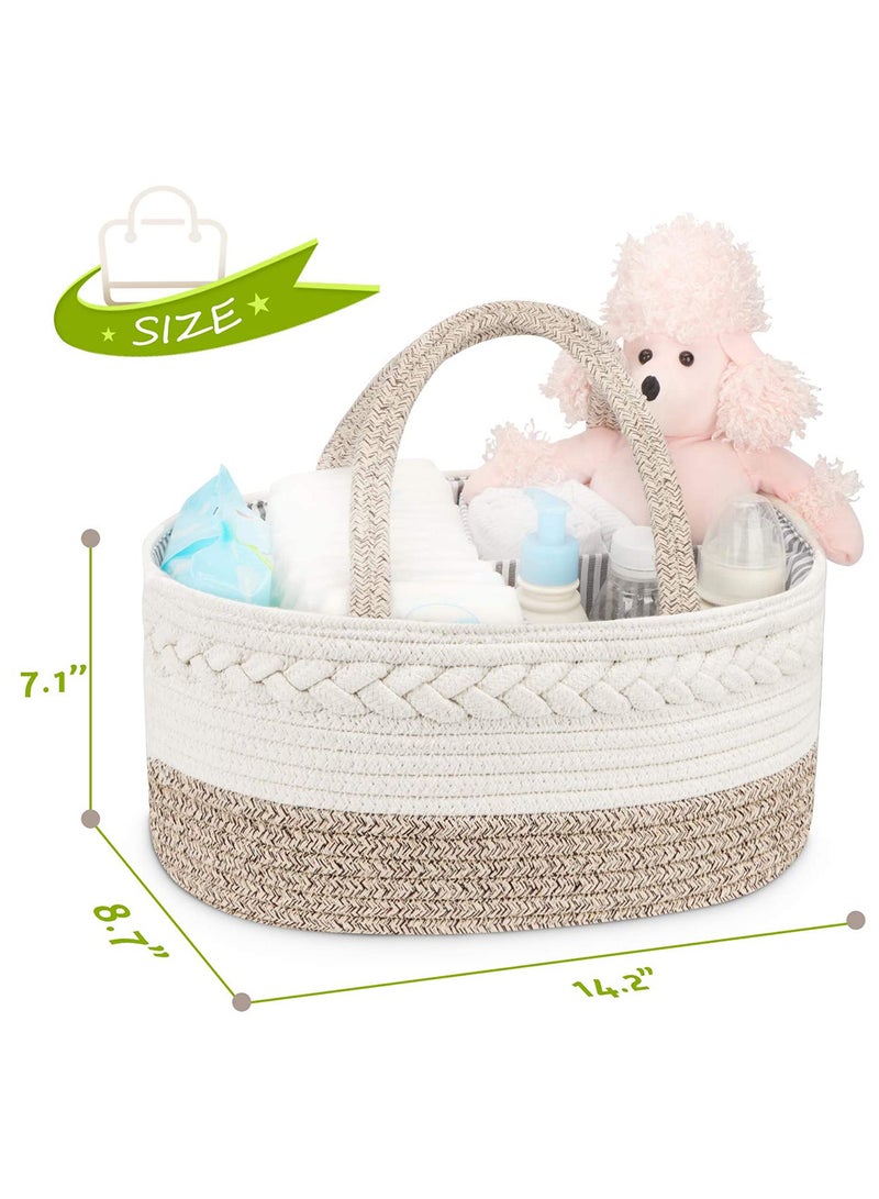 Cotton Rope Diaper Caddy - Ivory