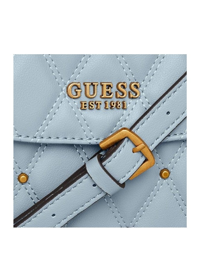 GUESS Womens Triana Flap Shoulder Bag Shoulder Bag,QS855319,22 x 9 x 17 cm; 800 g,Blue